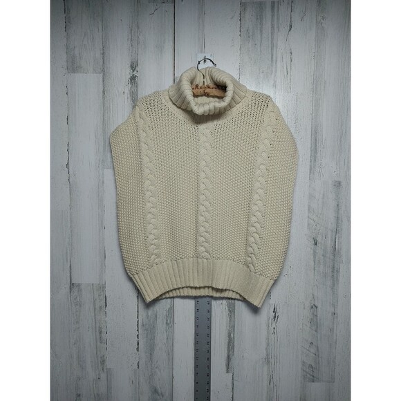 Callahan Knitwear Women's Medium Sleeveless Cable Knit Turtleneck Sweater - Picture 1 of 4